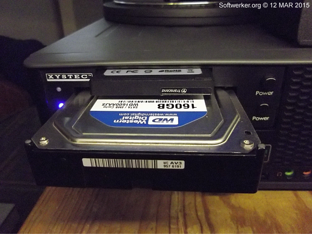 Reserve-PC mit der jetzt externen HDD-Boot-Festplatte