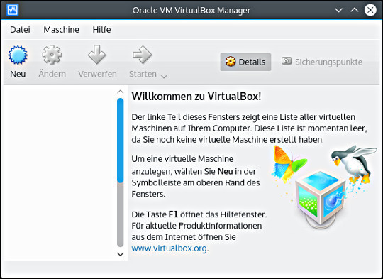 Willkommen zu VirtualBox!