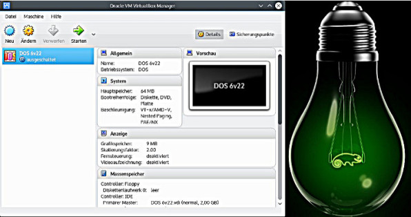 MS-DOS 6v22 - virtuelle Maschine : Anwendung unter openSUSE hinzufügen