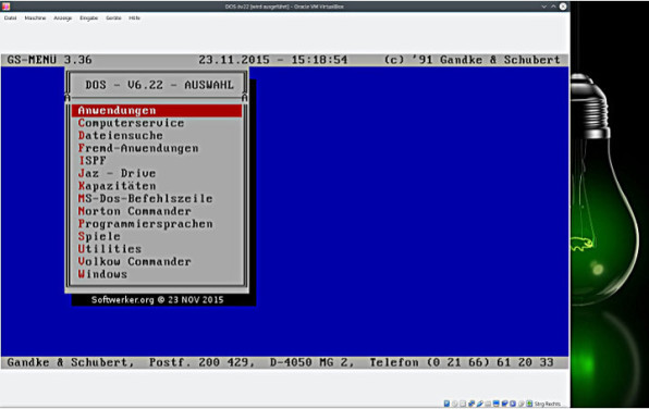 MS-DOS 6v22 - virtuelle Maschine : Anwendung unter openSUSE ausführen